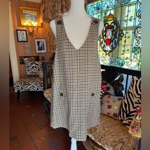 Zara Plaid Pinafore Dress